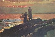 Winslow Homer Sunset, Saco Bay France oil painting reproduction